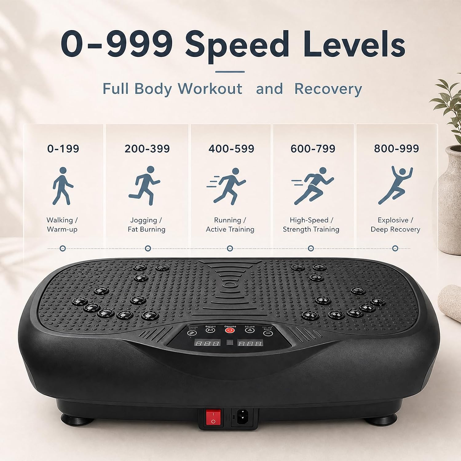 Detalle de Natini Vibration Plate Exercise Machine 330 lb