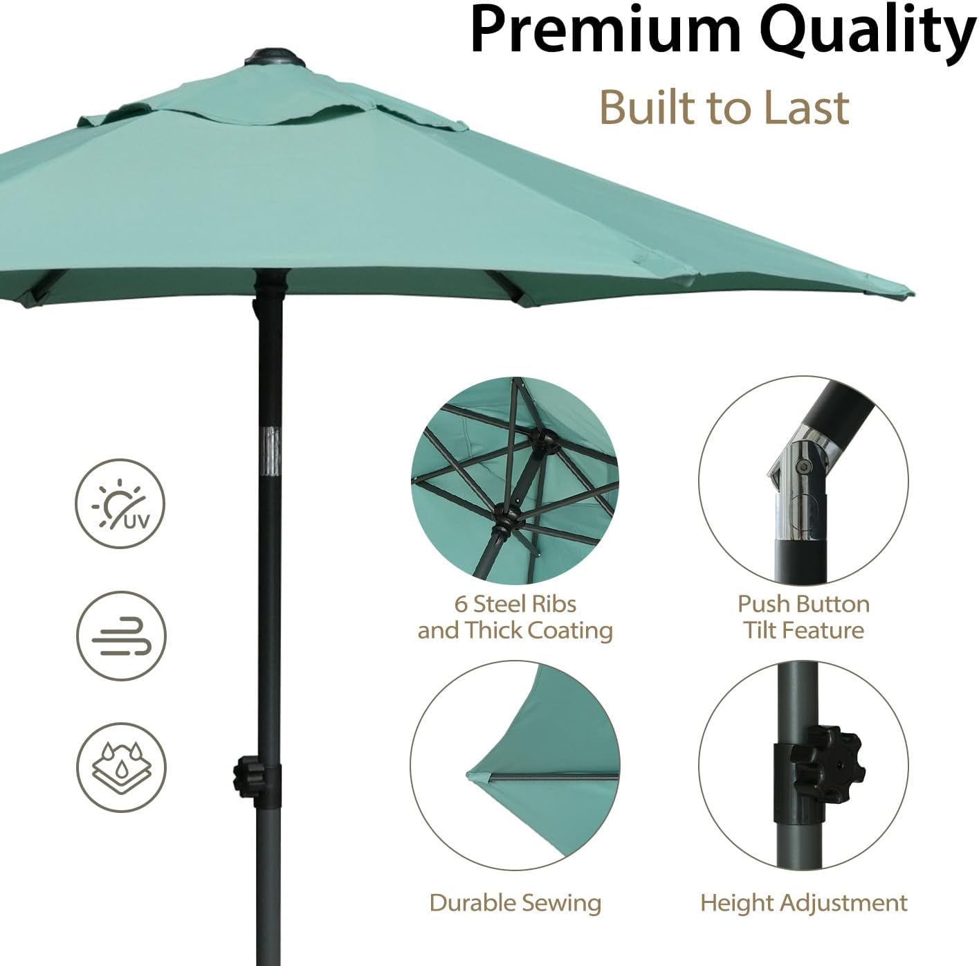 Thumbnail 6 de AMMSUN Patio Umbrella, 6 ft