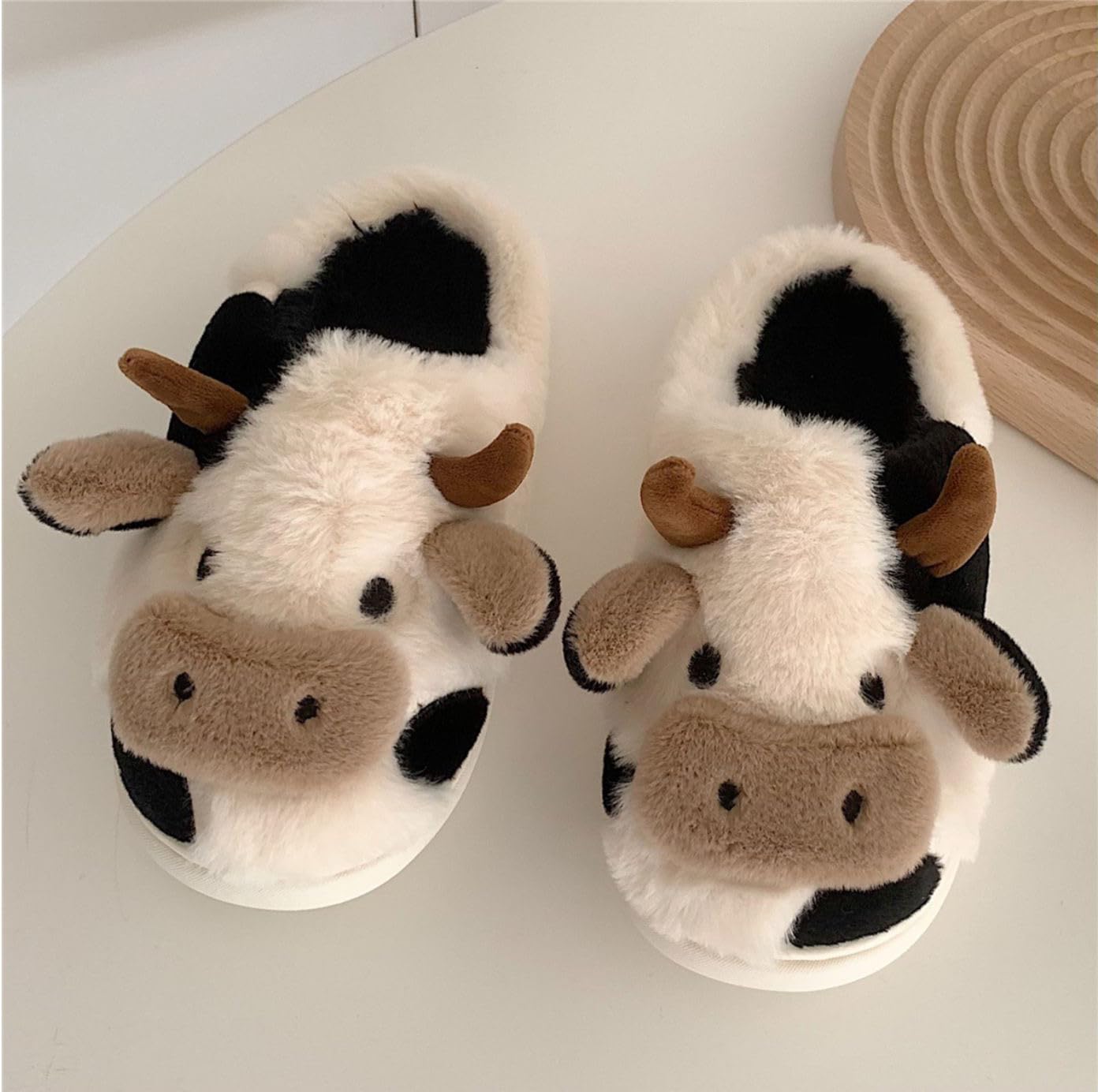 Thumbnail 2 de Coswind koeienpantoffels voor dames, pluche en gesloten met antislipuitvoering
