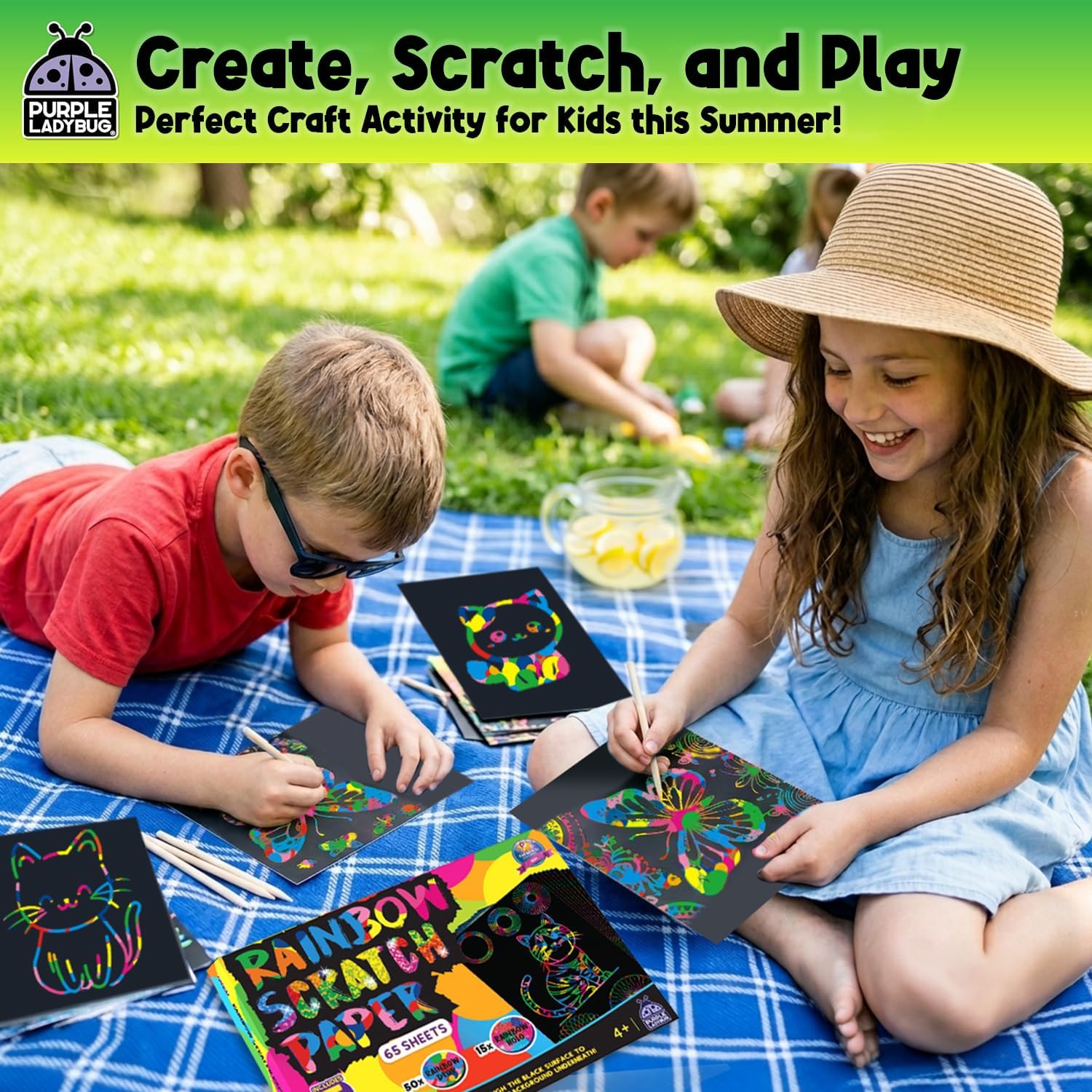 Thumbnail 1 de Rainbow Scratch Art Kit, 79-Piece Set