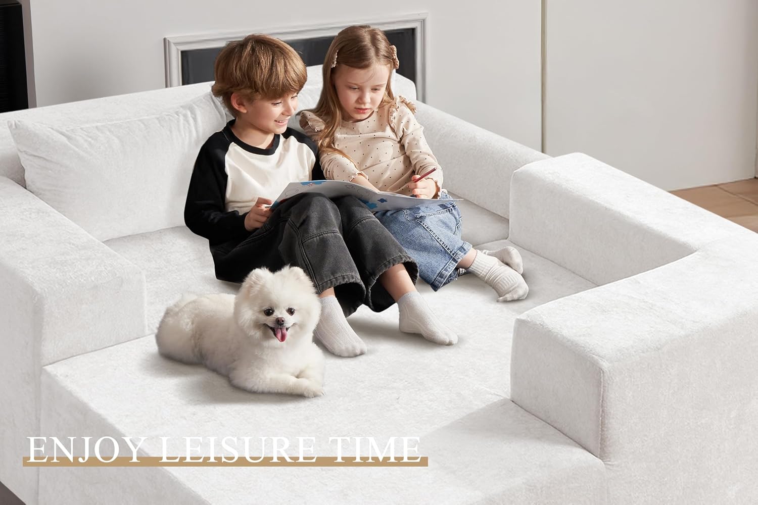 Detalle 2 de HABUTWAY L-Shaped Sectional Sofa 105-inch