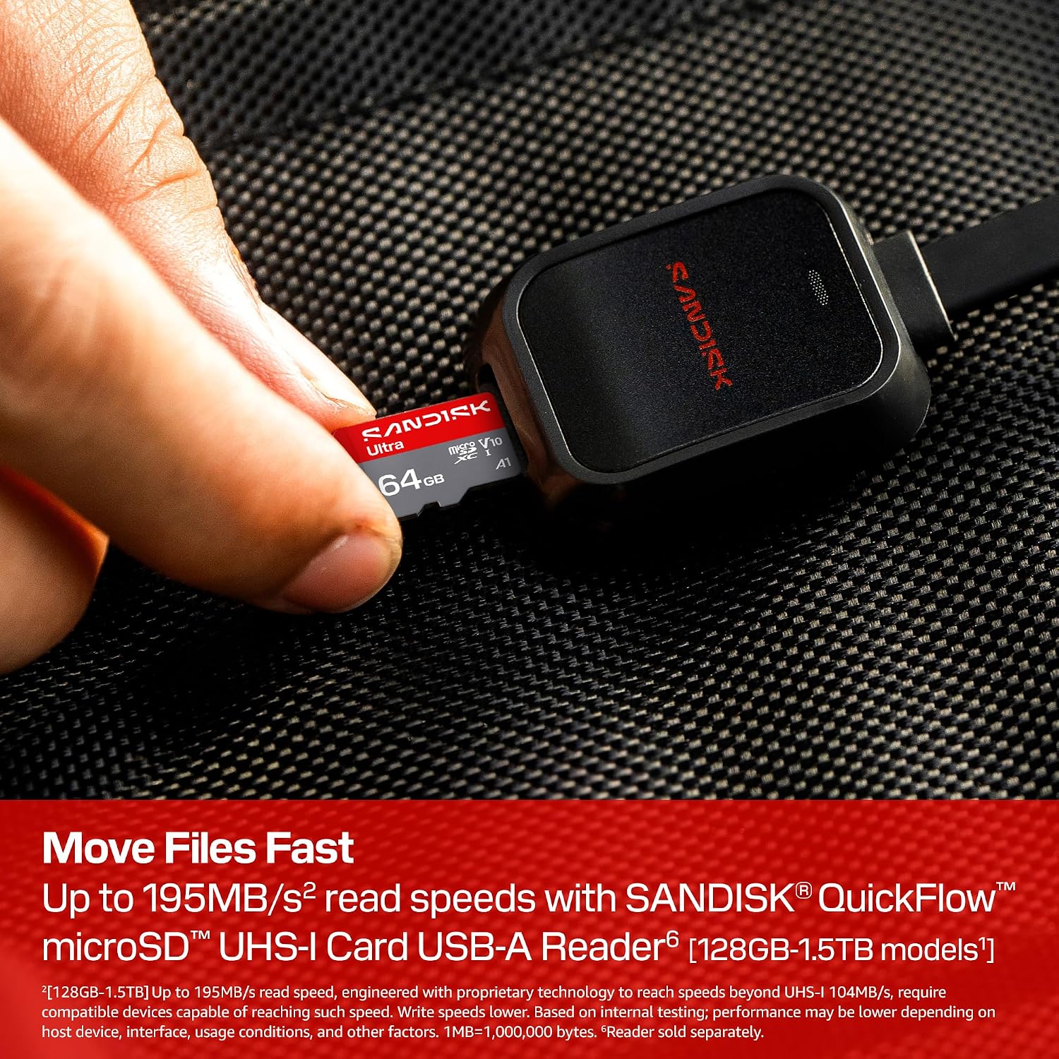 Thumbnail 2 de SanDisk 64GB Ultra microSD UHS-I Card (SDSQUJQ-064G-GZ6MA) — Up to 145MB/s Read, A1, C10, U1