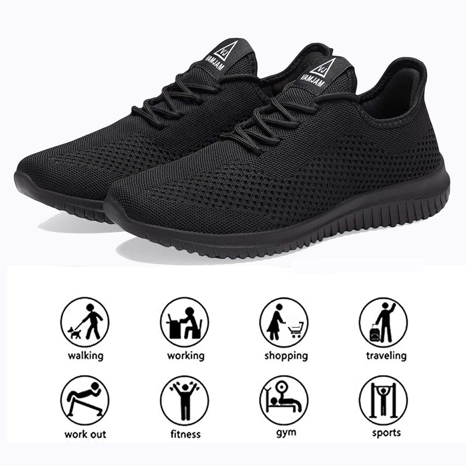 Thumbnail 5 de VAMJAM Men’s Ultra Lightweight Breathable Walking & Running Shoes with Non-Slip MD Sole