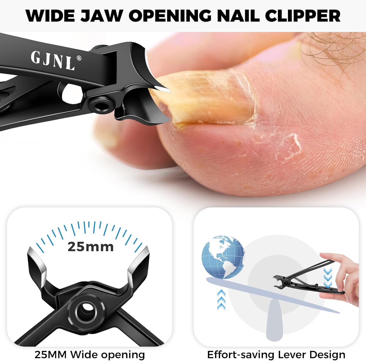 Thumbnail 4 de Toenail Clippers for Seniors Thick Toenails 45° Slanted Wide Jaw