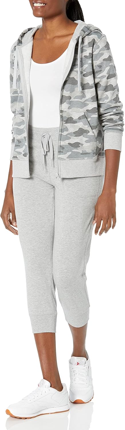 Thumbnail 3 de Amazon Essentials Damen Fleece-Hoodie mit durchgehendem Reißverschluss – Grau Tarnmuster, XL