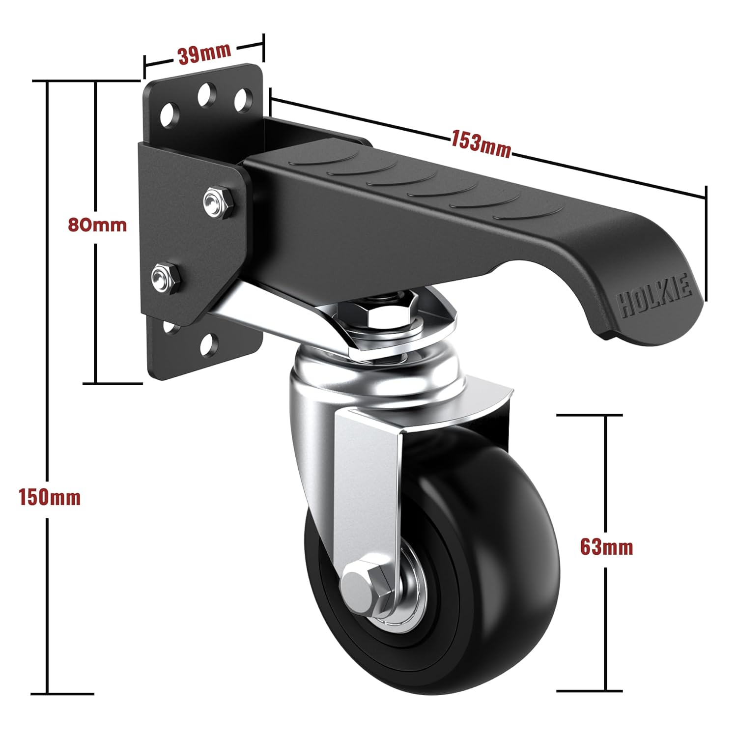 Detalle de HOLKIE Retractable Heavy Duty Castors with lifting and lowering function (max 315 kg, 4 castors)