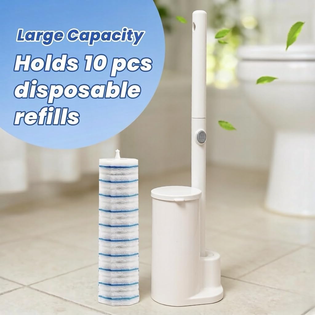Thumbnail 1 de FuinSetars Disposable Toilet Brush System, 50 Refills, Extended Handle