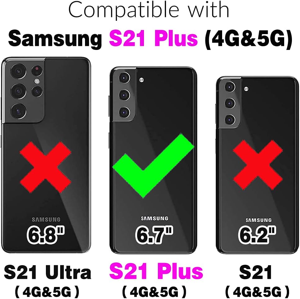 Thumbnail 1 de Asuwish Wallet Case for Samsung Galaxy S21 Plus 5G — Detachable Crossbody & Screen Protector