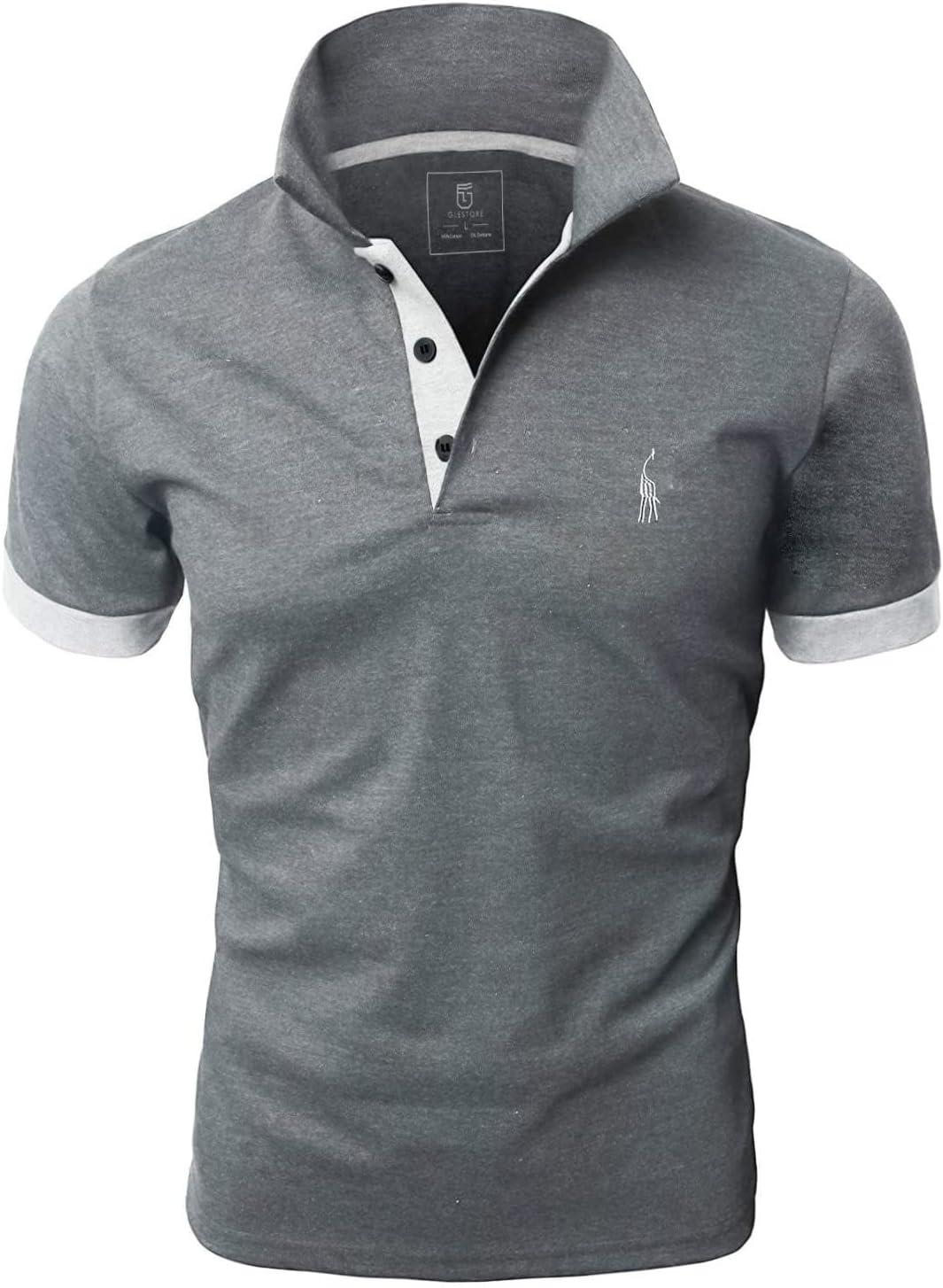 Detalle de GLESTORE Poloshirt Herren – Kurzarm Polo mit Hemm-Slit, Baumwolle-Elastan, vielseitig einsetzbar