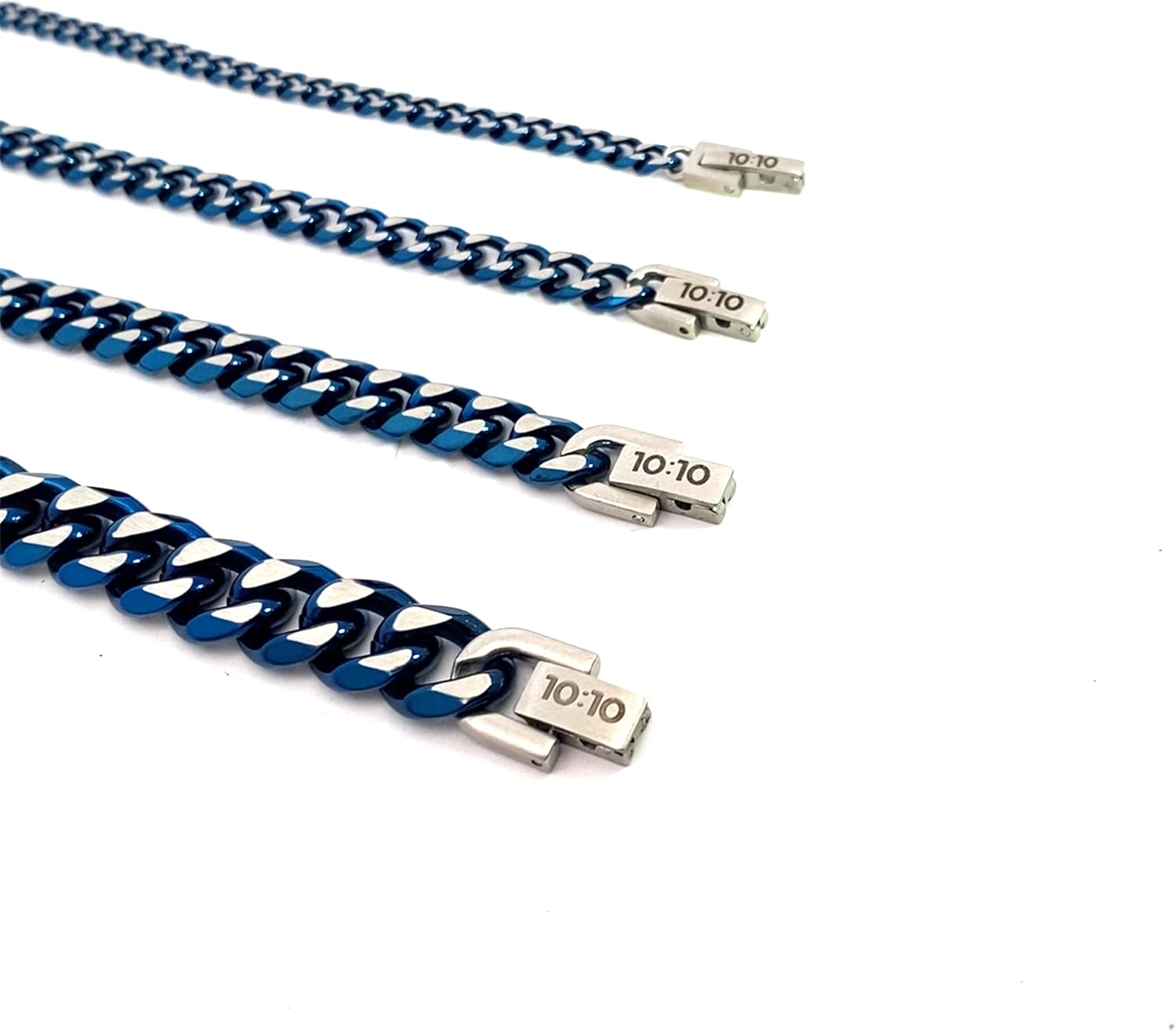 Thumbnail 4 de 10:10 Bracciale Uomo Catena Cubana Grumetta in Acciaio Inox con Finitura PVD