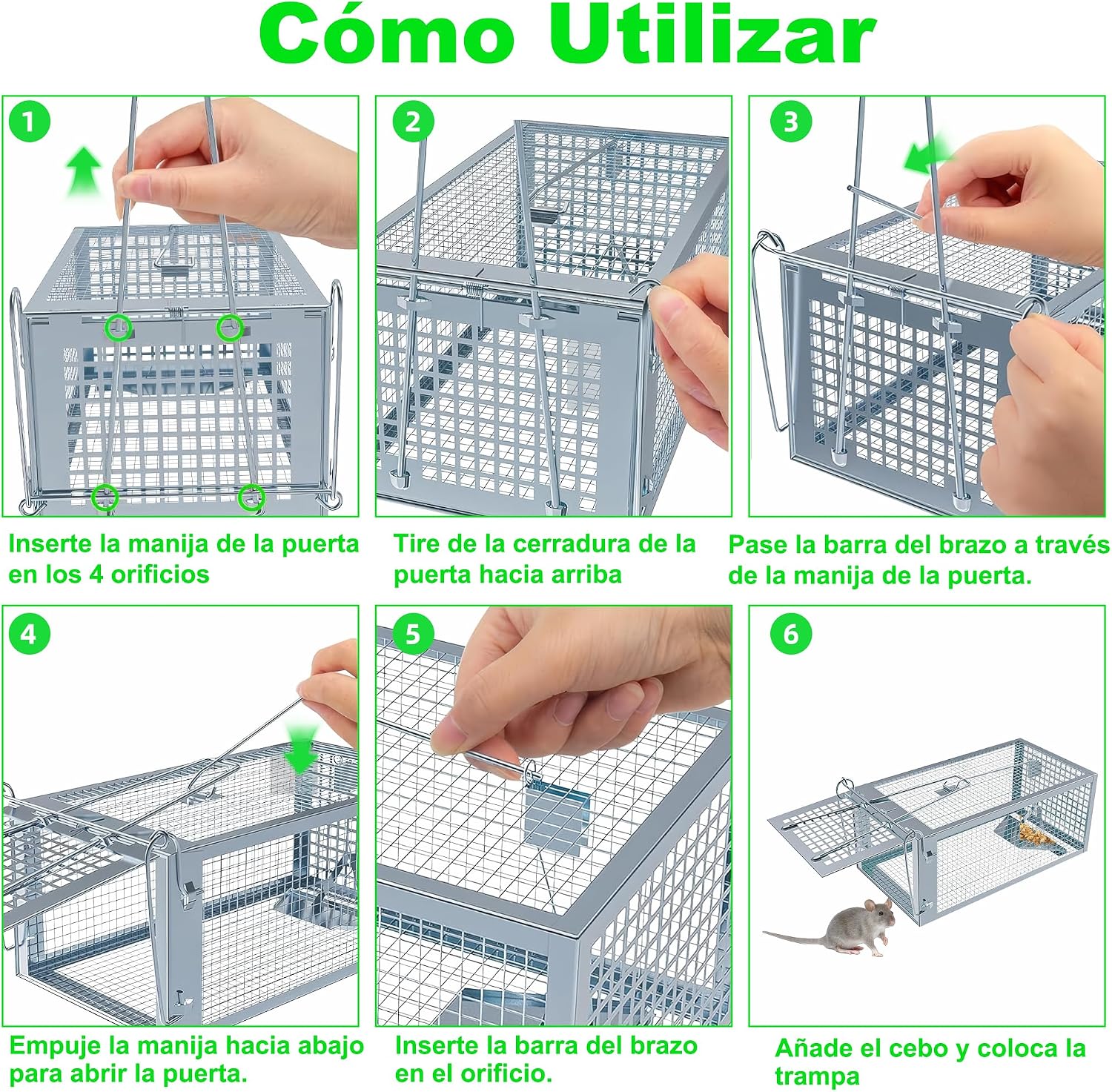 Detalle de Trampa para Ratones Vivo SARSTRY 2 piezas XL – Trampa reutilizable 27×14×12 cm para interiores y exteriores
