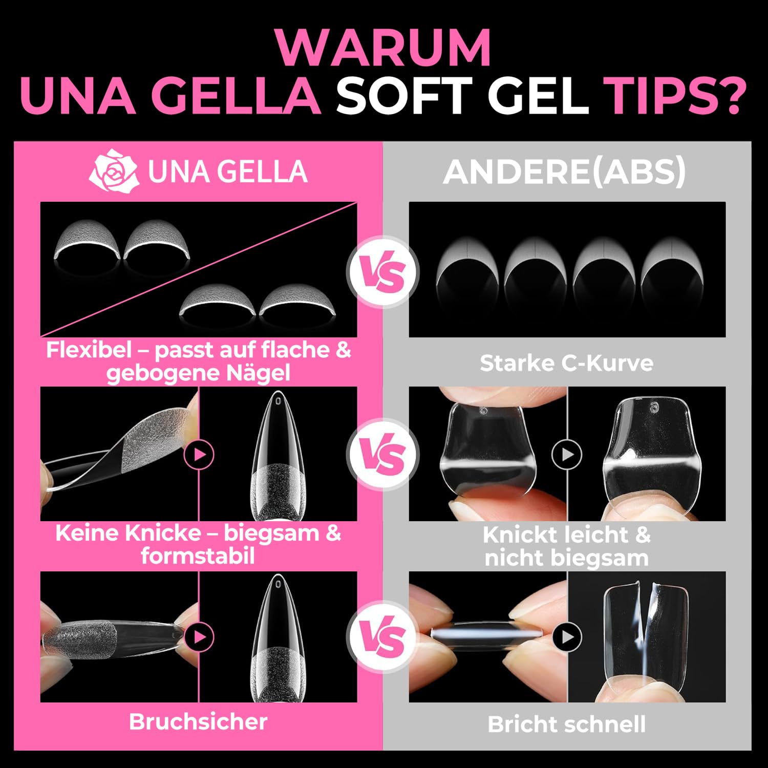 Thumbnail 5 de UNA GELLA Stiletto Nail Tips 216 Stück