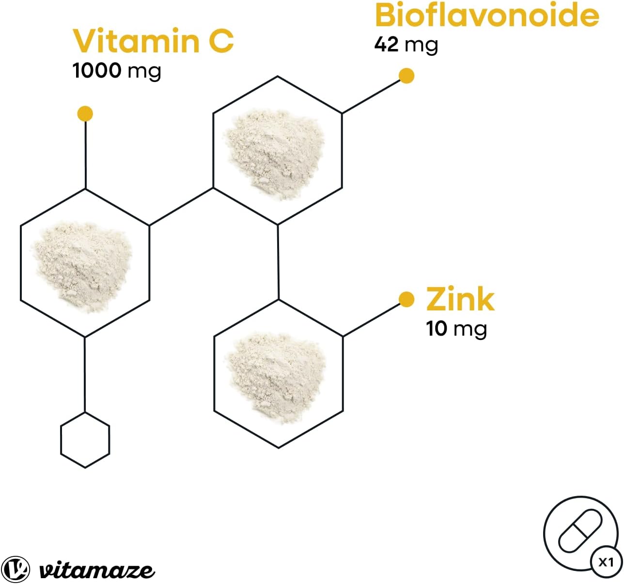 Detalle de Vitamaze Vitamin C 1000 mg + Zink, 180 Tabletten