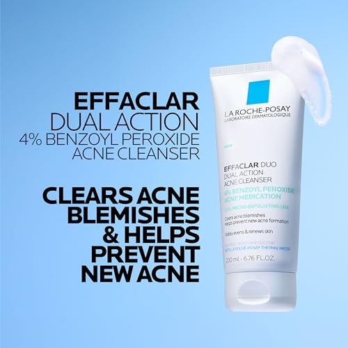 Detalle de La Roche-Posay Effaclar Dual 4% Benzoyl Peroxide Acne Face Wash 6.76oz