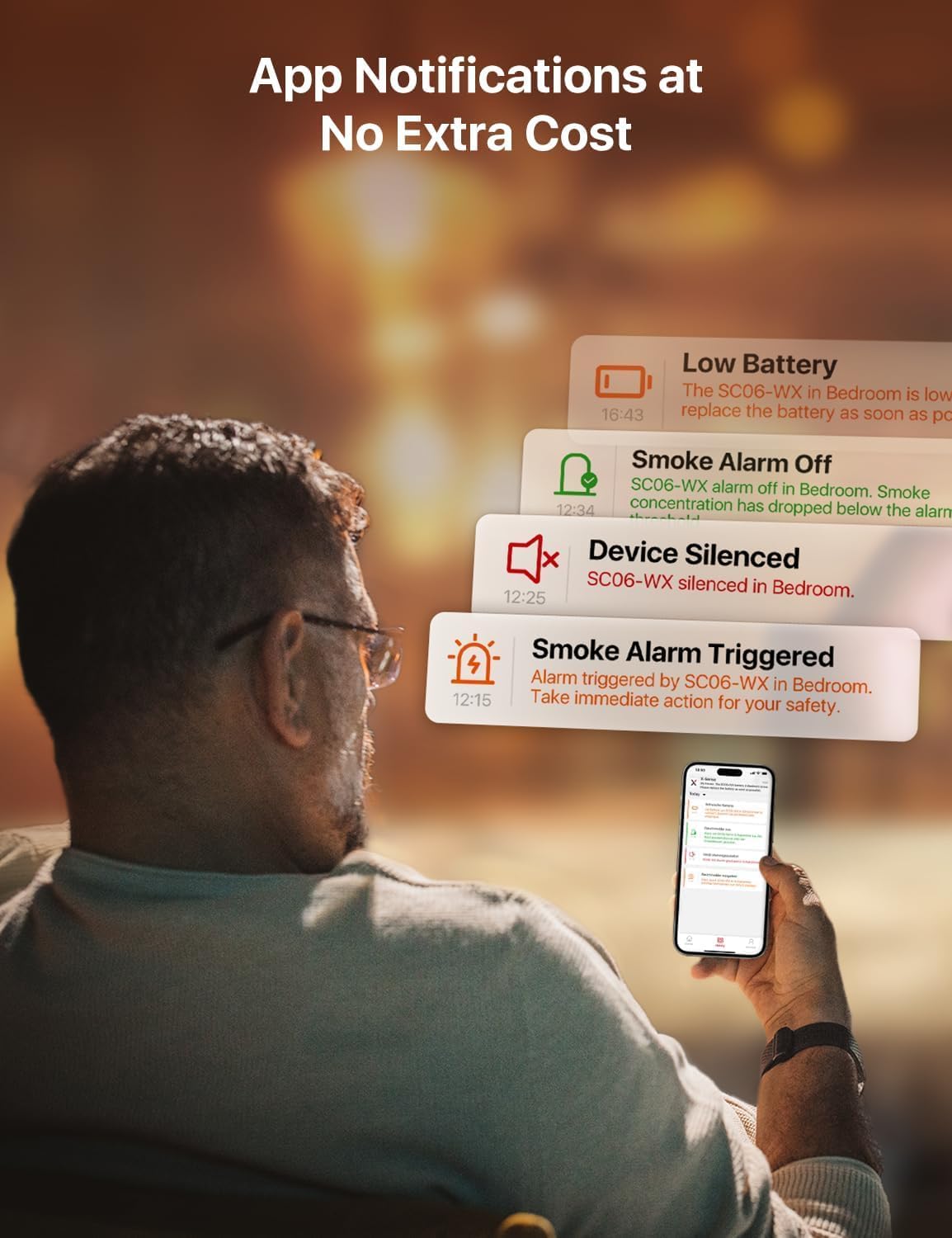 Thumbnail 5 de X-Sense SC06-WX Wi-Fi Smoke & Carbon Monoxide Alarm (Smart App), 2-Pack