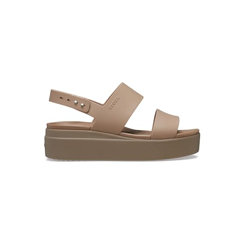 Detalle de Crocs Mujer Brooklyn Low Wedge Sandalia – Latte/Mushroom, 39/40 EU