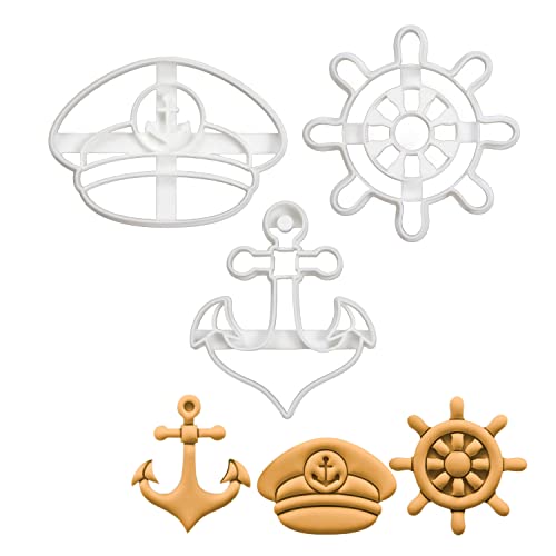 Detalle de Bakerlogy lot de 3 emporte-pièces nautiques pour biscuits et pâte à sucre
