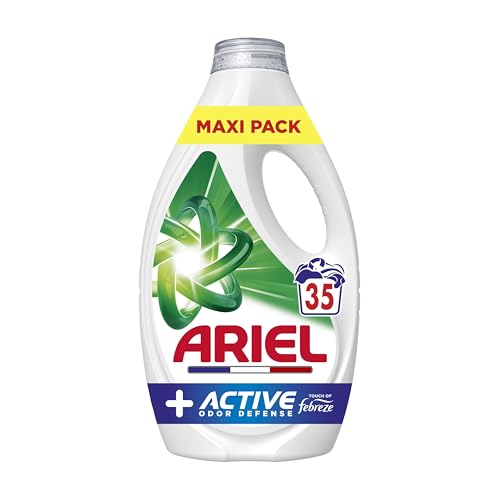 Detalle de Ariel +Active Lessive Liquide 35 Lavages – Odeurs de transpiration maîtrisées, efficacité à froid, fabriqué en France
