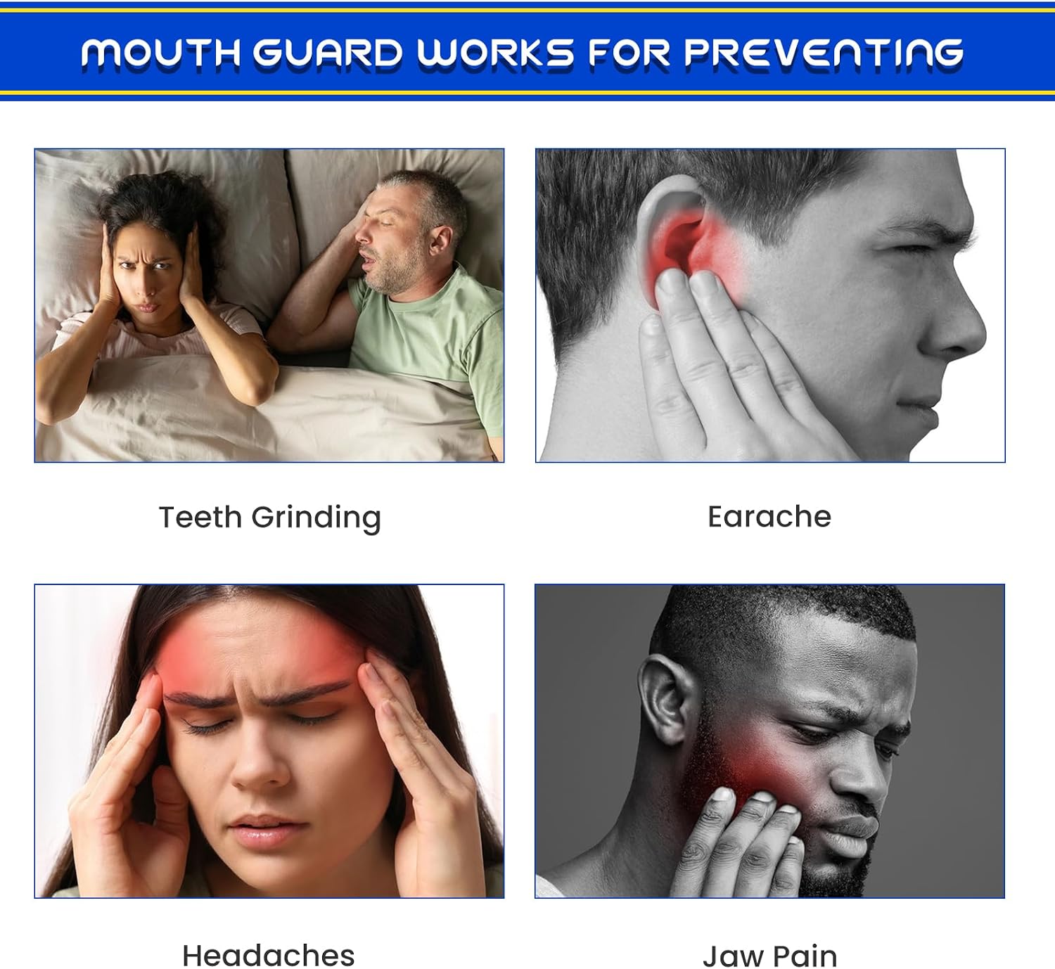 Detalle 1 de Mouth Guard for Teeth Grinding 4-Pack