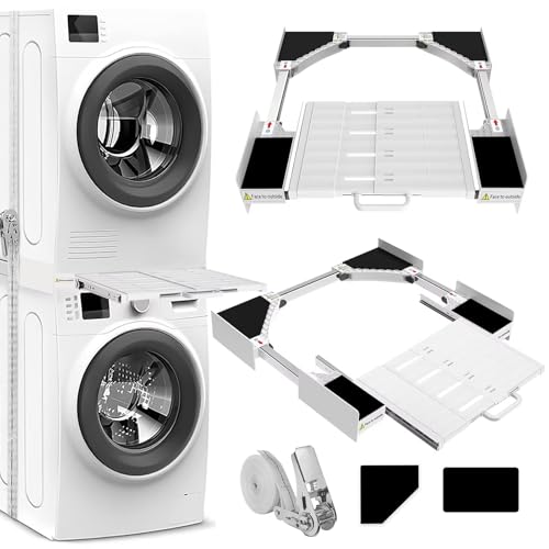 Detalle de NIUXX Cadre Intermédiaire pour Laver avec Étagère — Kit d’empilage universel et confortable