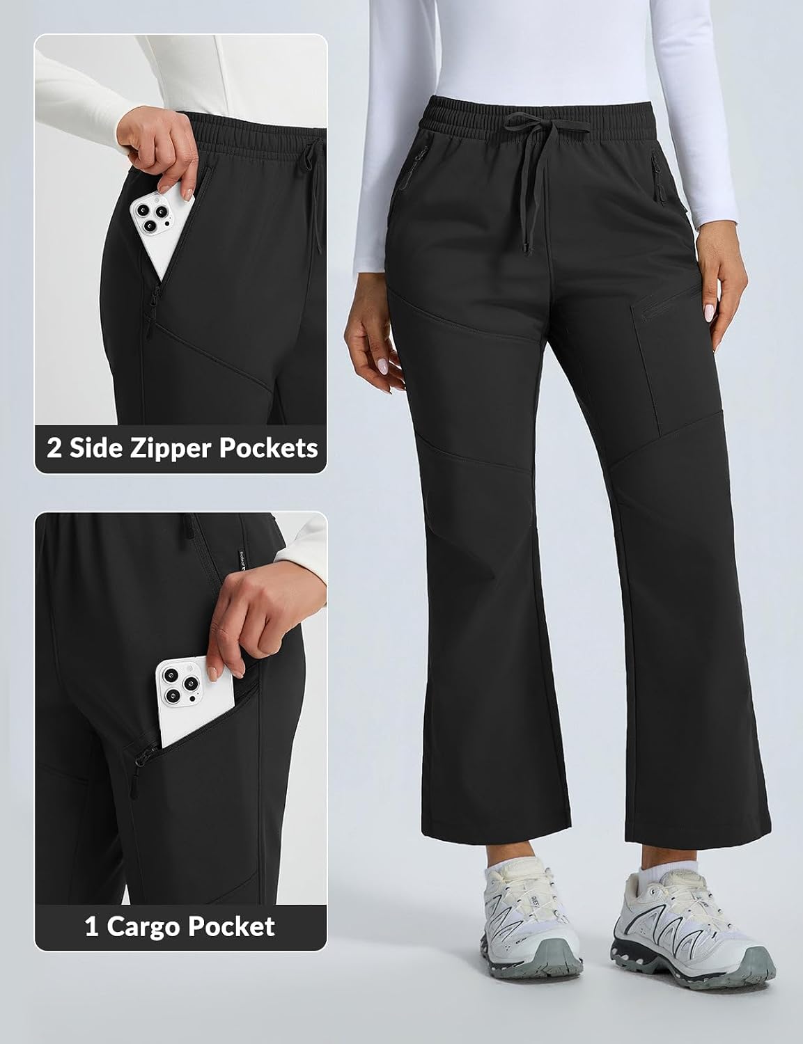 Thumbnail 6 de baleaf Women's Snow Ski Pants, Fleece-Lined, Water-Resistant, 3 Zipper Pockets