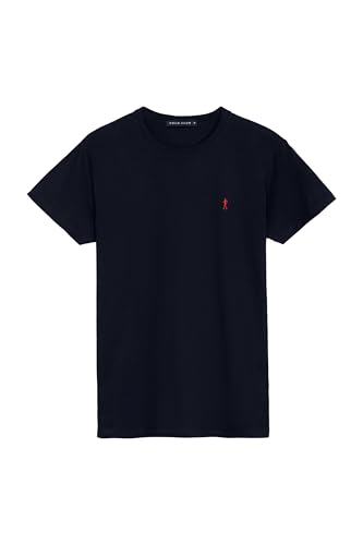 Detalle de Polo Club Maglietta Basic Blu Cotone con Logo Ricamato Uomo