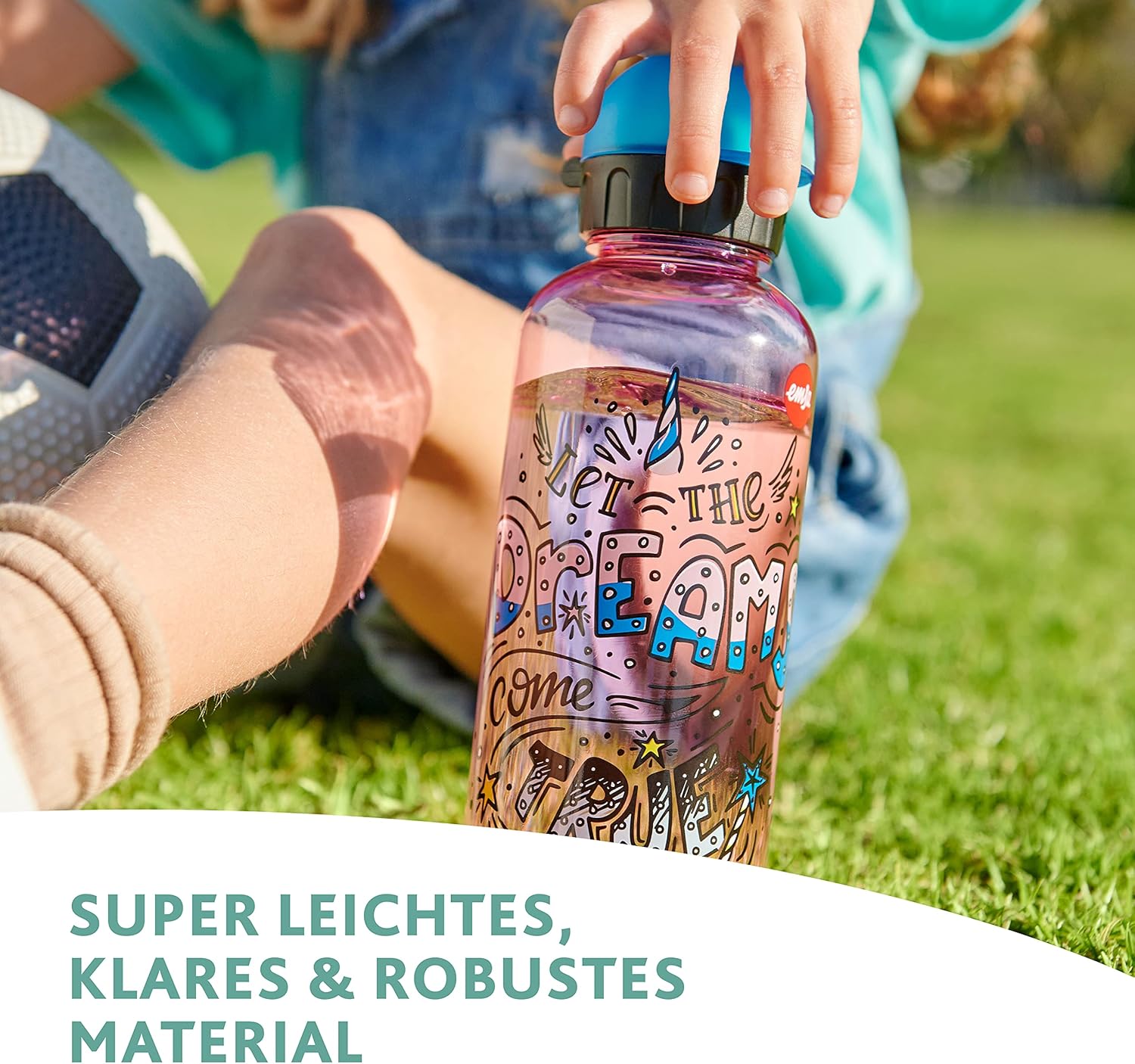 Detalle de Emsa N30516 Kids Tritan Trinkflasche 0,4 L – Mermaids, auslaufsicher, BPA-frei