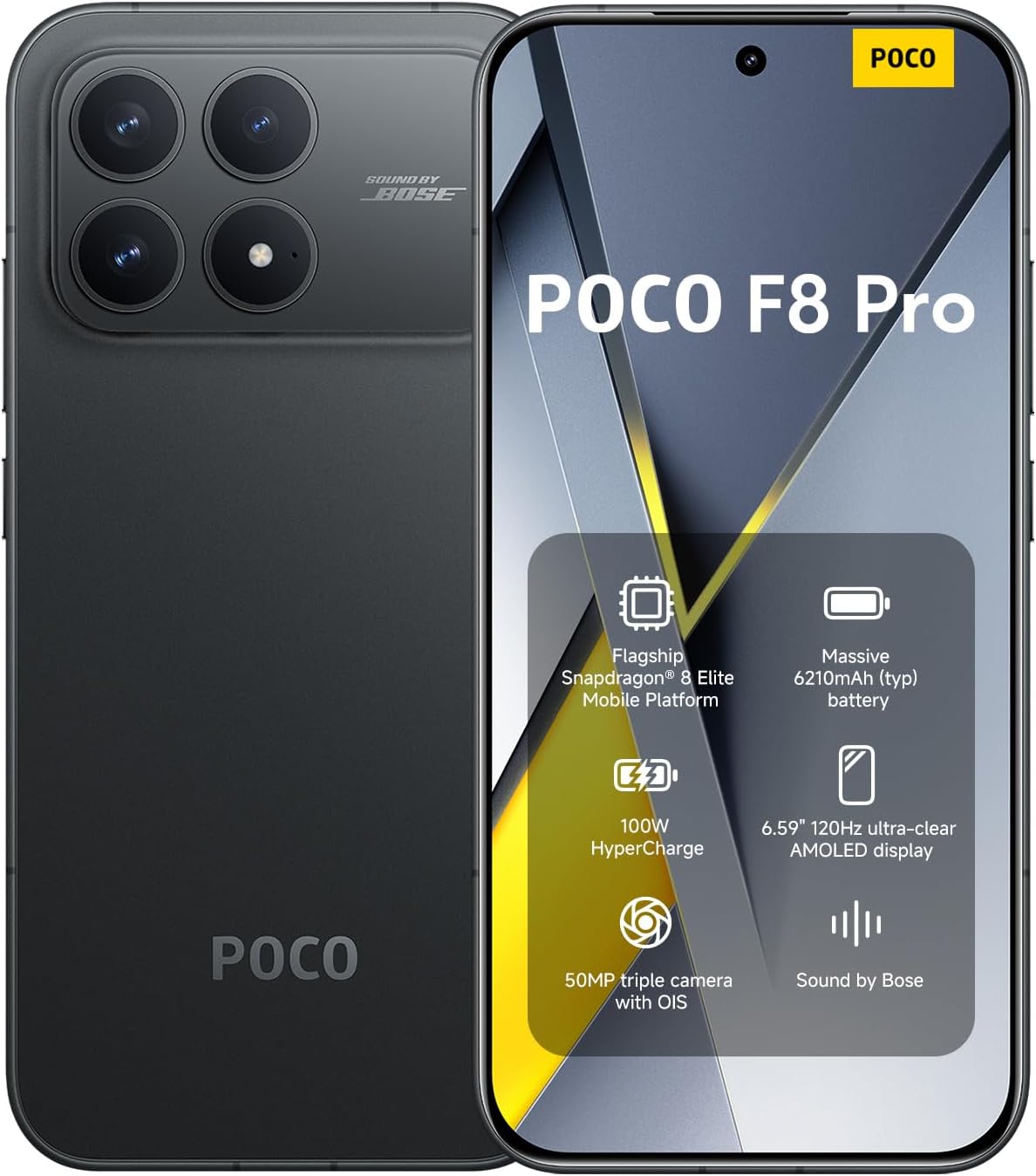 Detalle de Xiaomi POCO F8 Pro 12+256 Go – smartphone 6,59" AMOLED 120 Hz, Snapdragon 8 Elite et triple caméra 50 MP
