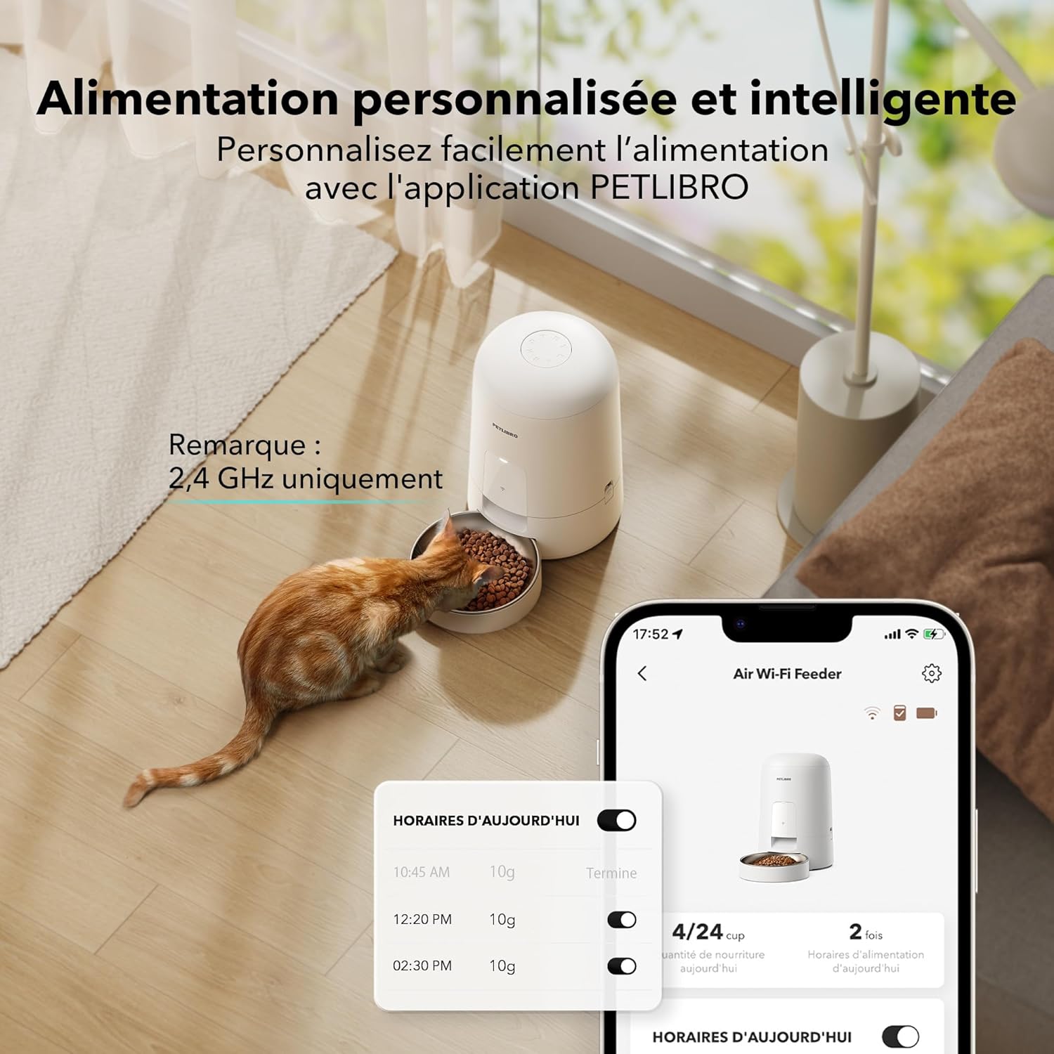 Thumbnail 1 de PETLIBRO Distributeur de croquettes automatique pour chat 2,4G WiFi rechargeable – 2 L