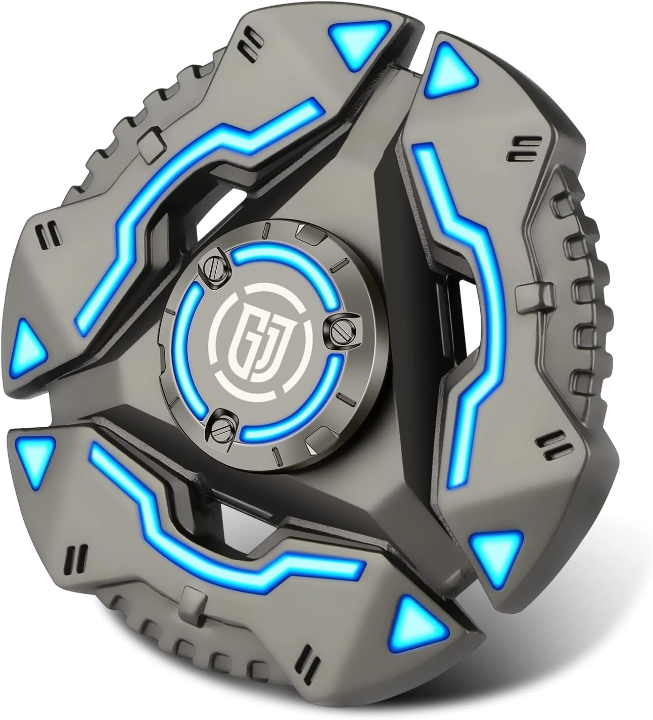 Coolden Fidget Spinner „Dunkel leuchtend“ aus Metall (Modell: rund, braun) für Anti-Stress