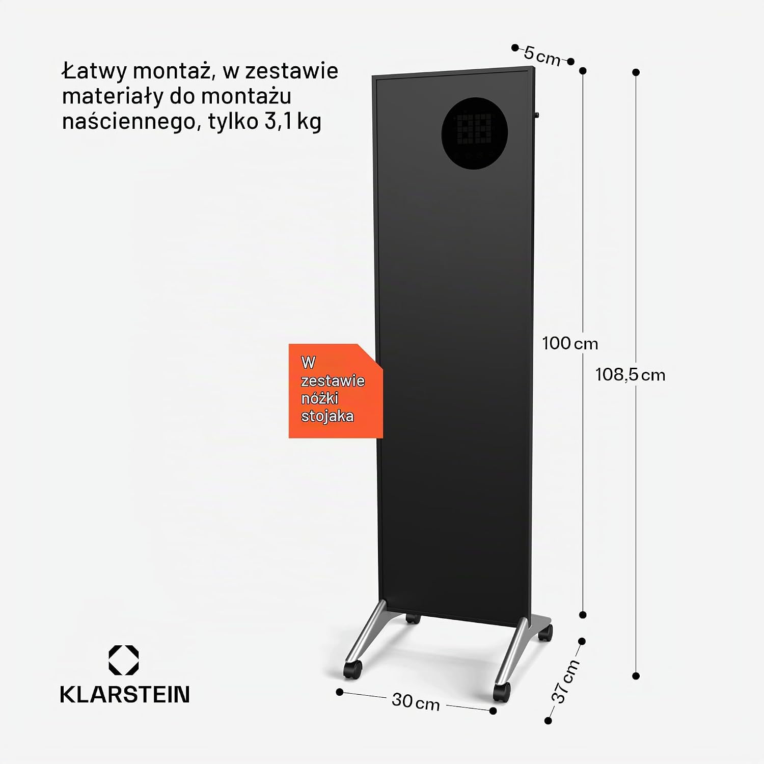 Detalle 2 de Klarstein ACO14_IR_WWBrn_400V grzejnik na podczerwień 400 W, IP24, Wi-Fi