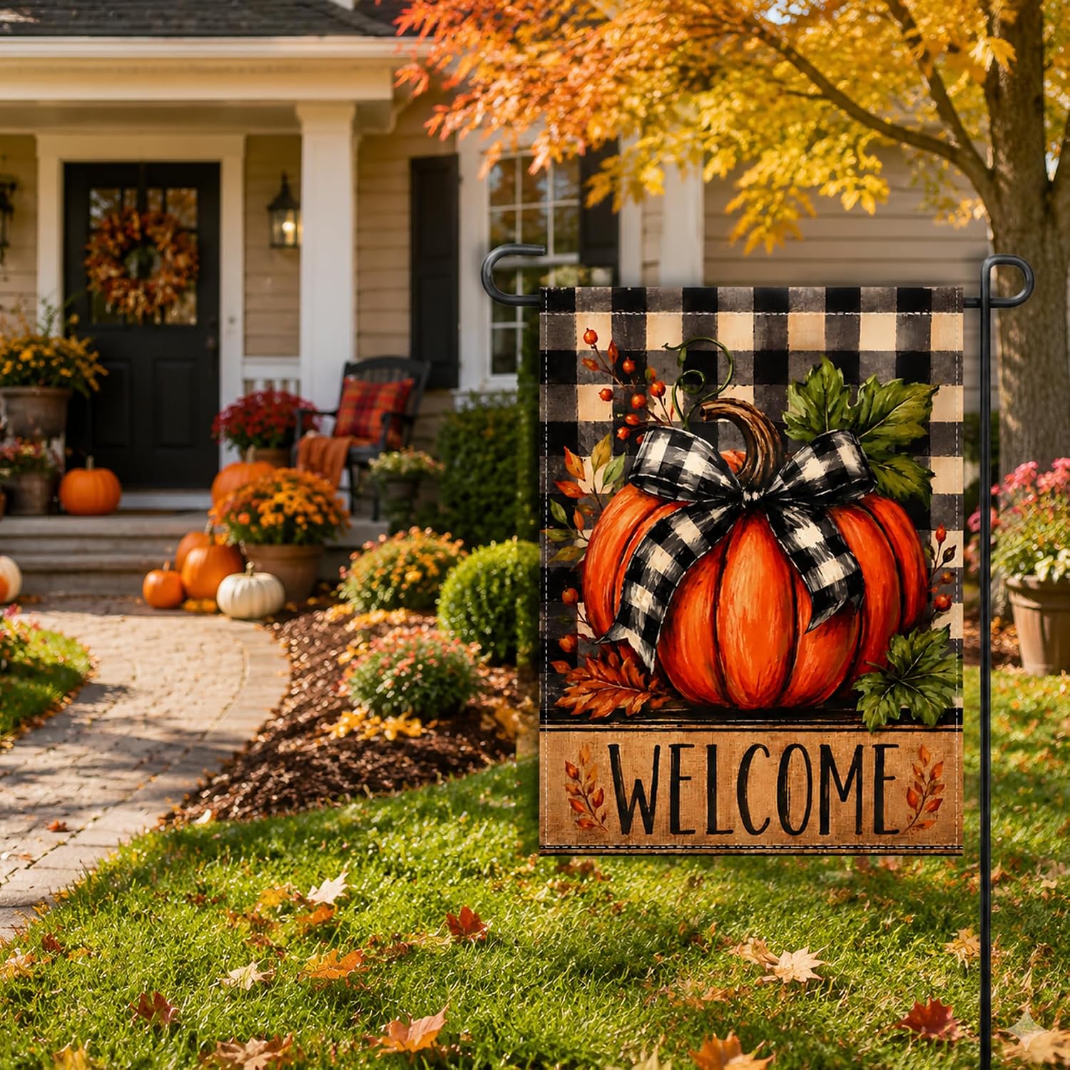 Thumbnail 5 de Pumpkin Welcome Garden Flag 12 x 18 inches