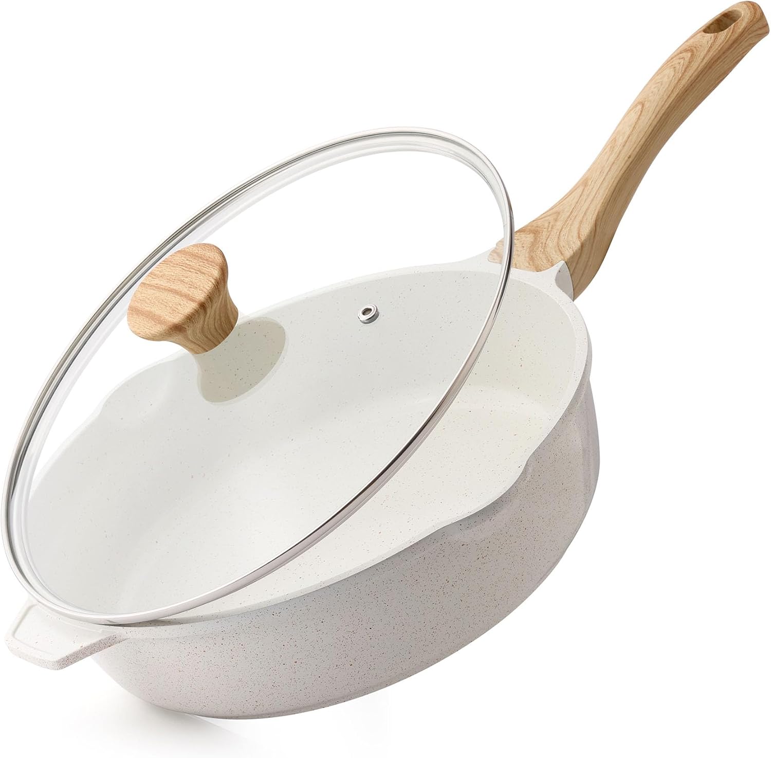 Detalle de SENSARTE SA07 Ceramic Sauté Pan with Lid, 4.5 Qt, Induction Ready