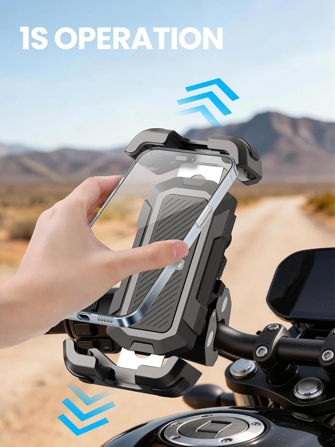 Thumbnail 3 de tounee Fahrrad Handyhalterung – 2-Fach Vibrationsgedämpft, universal Lenkerhalterung für iPhone 16/15/14/13 Pro Max Plus & 4,7–6,7 Zoll