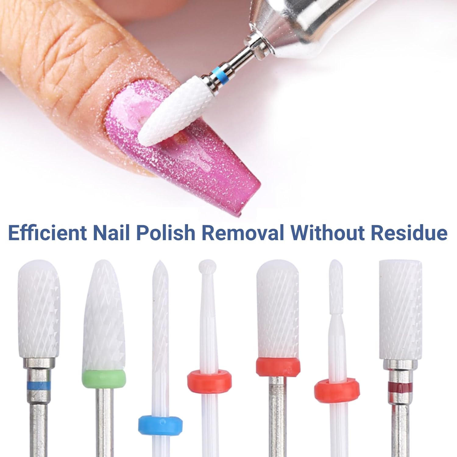 Detalle de 12 pezzi Ceramica Fresa Trapano per Rimuovere la Pelle Morta delle Unghie – Set Professionale per manicure/pedicure