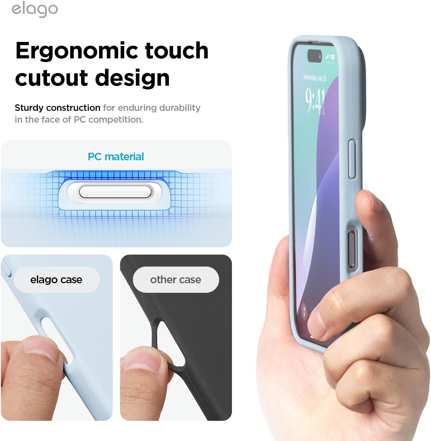 Thumbnail 6 de elago Coque Silicone Liquide Premium iPhone 16 Plus antichoc bleu clair