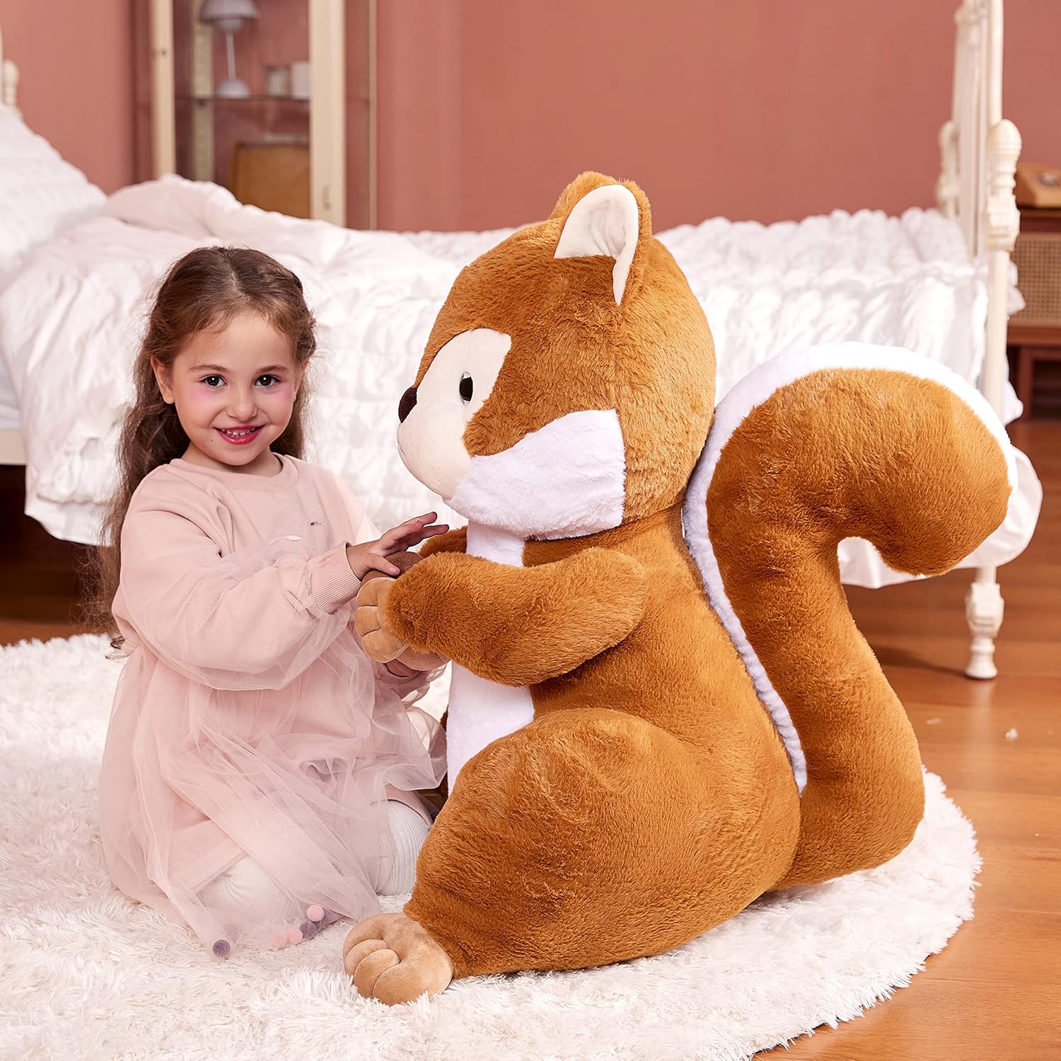 Detalle de IKASA Großes Eichhörnchen Kuscheltier – Riesiges Plüsch-Universum mit 60 cm