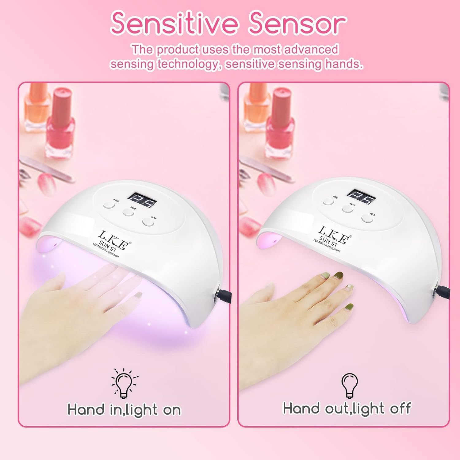 Detalle de Wisdompark S1 72W UV LED Nail Lamp with LCD and 60-, 80-, 99-Second Timers