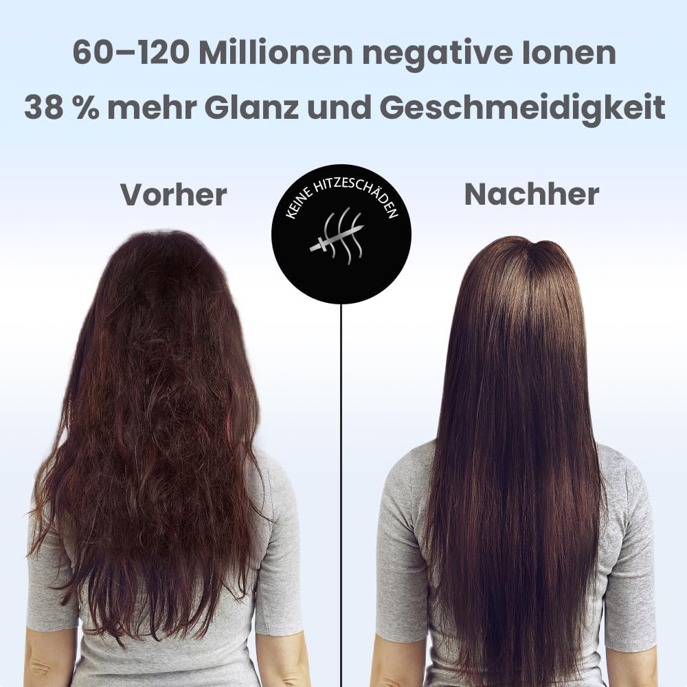 Thumbnail 1 de Profi Föhn Ionen Fön Haartrockner mit Diffusor & Stylingdüsen – 3 Heiz- und 2 Geschwindigkeitsstufen (blau)