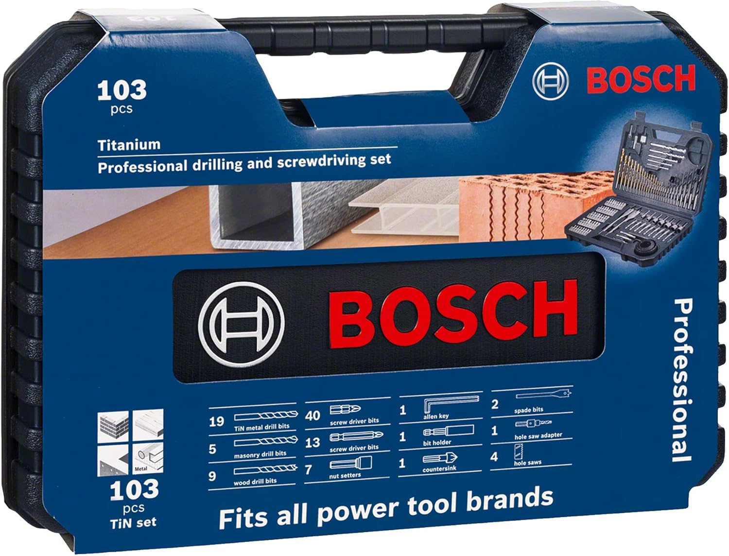 Thumbnail 2 de Bosch 103-piece Mixed Screwdriver & Titanium Drill Bit Accessory Set (wood, metal, masonry)