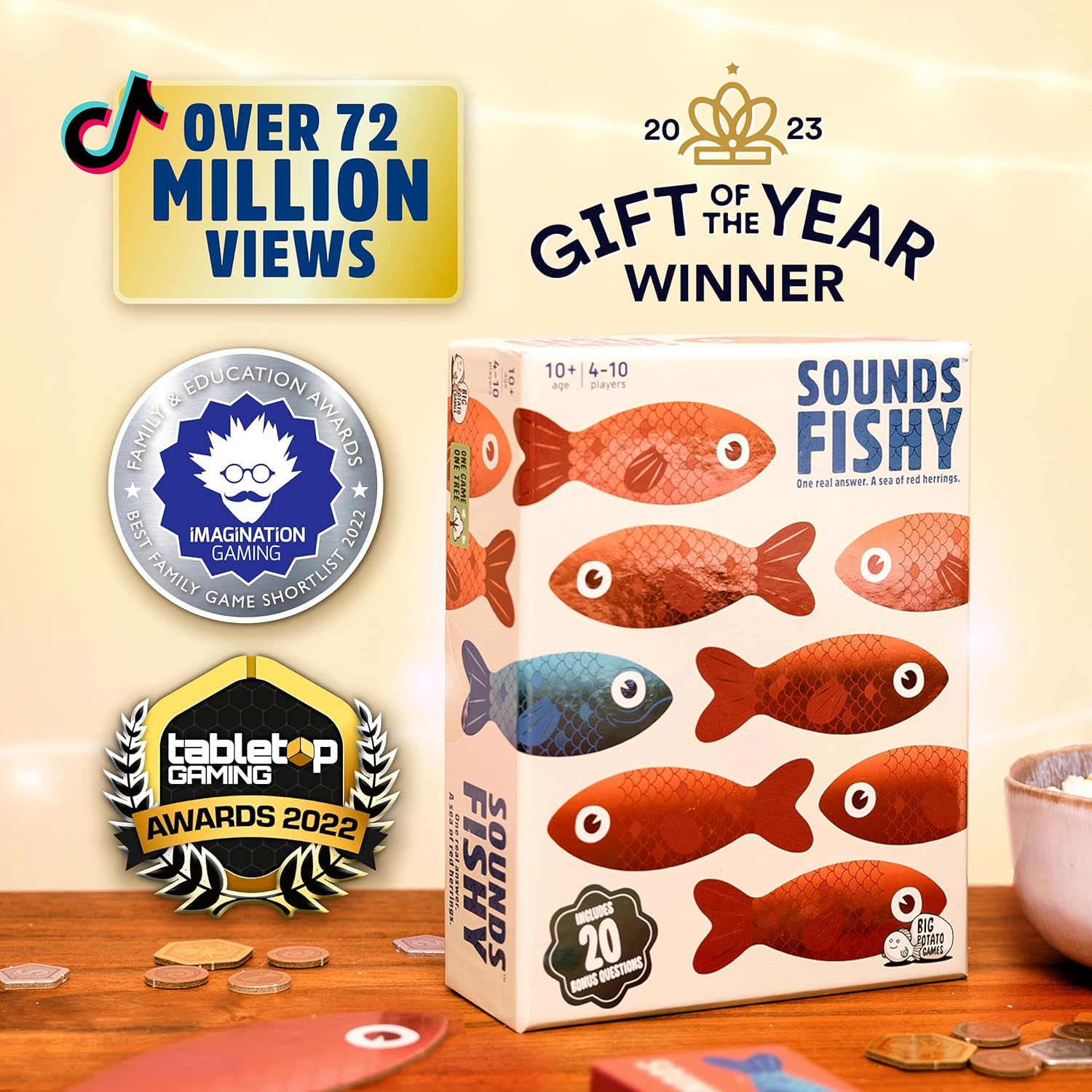 Thumbnail 1 de Sounds Fishy Card Game – fast-paced bluffing party game for kids 10+ and adults