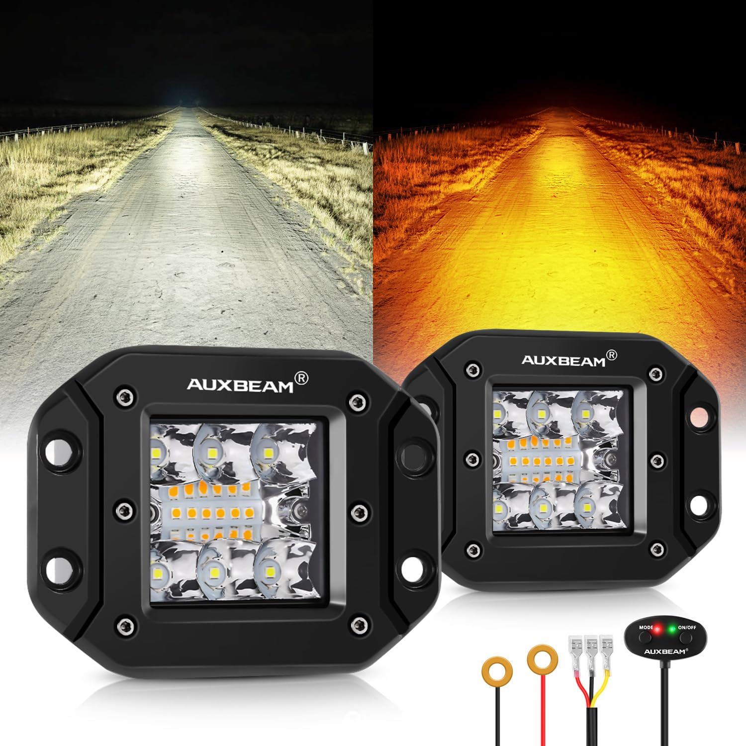 Detalle de Auxbeam 5 Inch 72W Amber White LED Pods