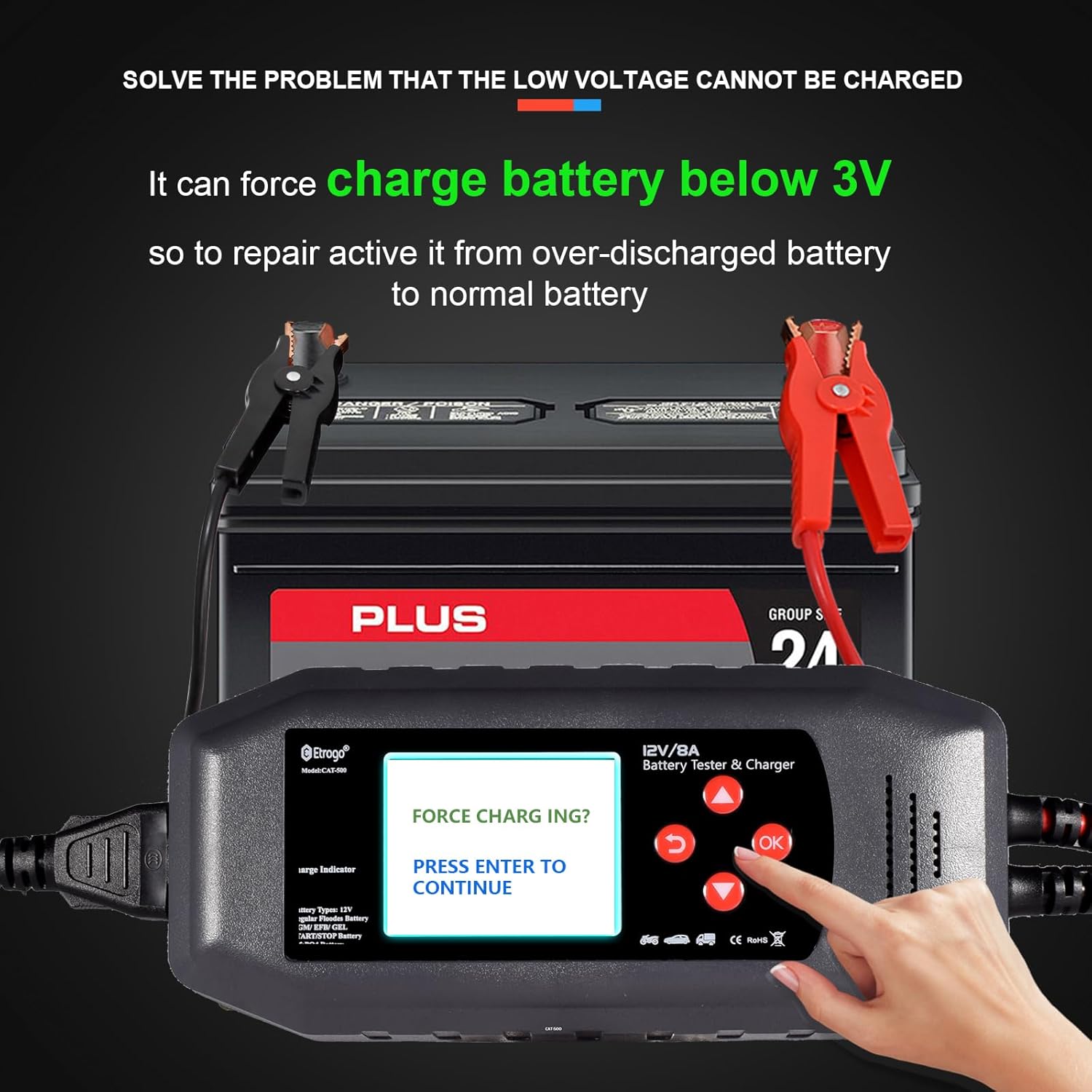 Thumbnail 3 de Etrogo Smart Auto Batterie Ladegerät 12V 8A