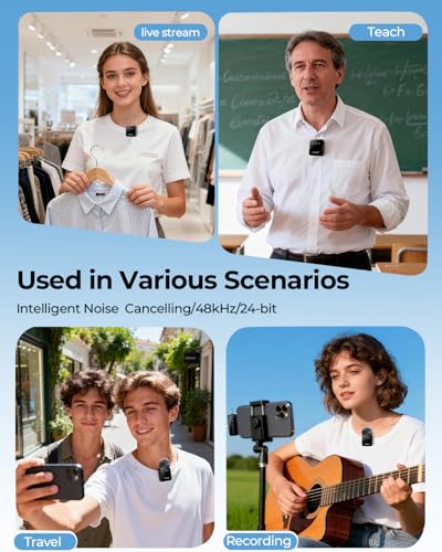 Thumbnail 5 de PQRQP 3-in-1 Wireless Mini Microphone for iPhone, Android, and Camera – Soot Black