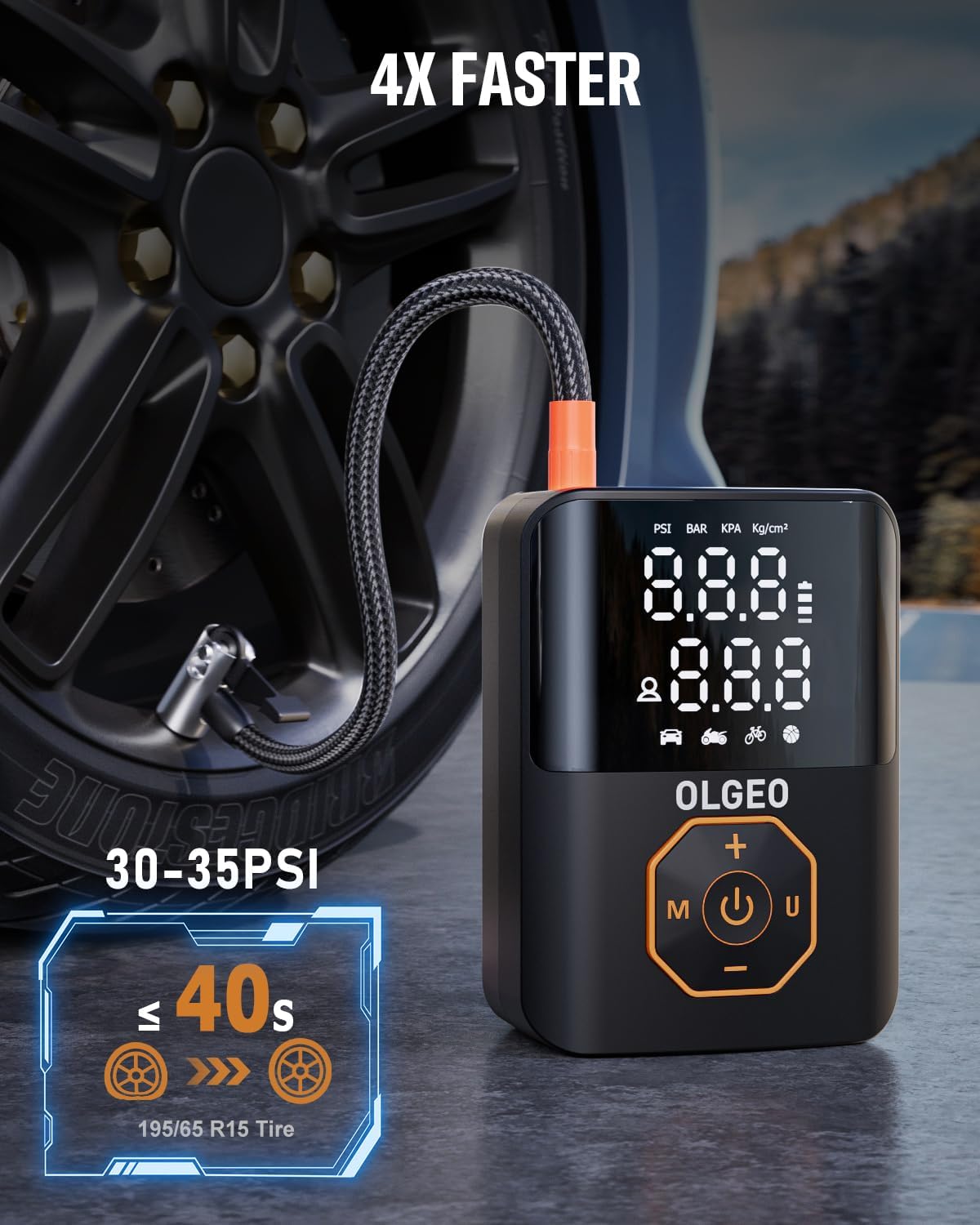 Detalle de Tire Inflator Portable Air Compressor 160 PSI 📈