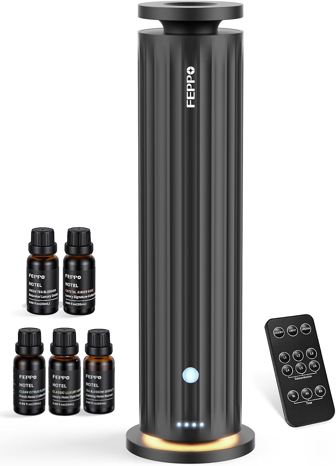 Detalle de FEPPO Waterless Diffuser with 5 × 20 mL Oils