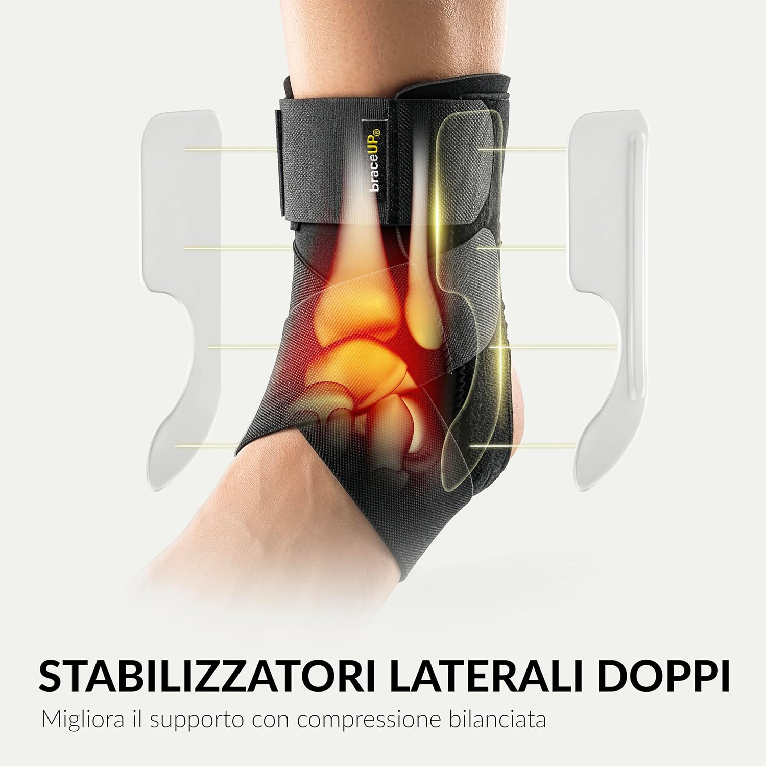 Detalle de BraceUP Cavigliera ortopedica per uomo e donna: tutore per stabilità e dolore al piede