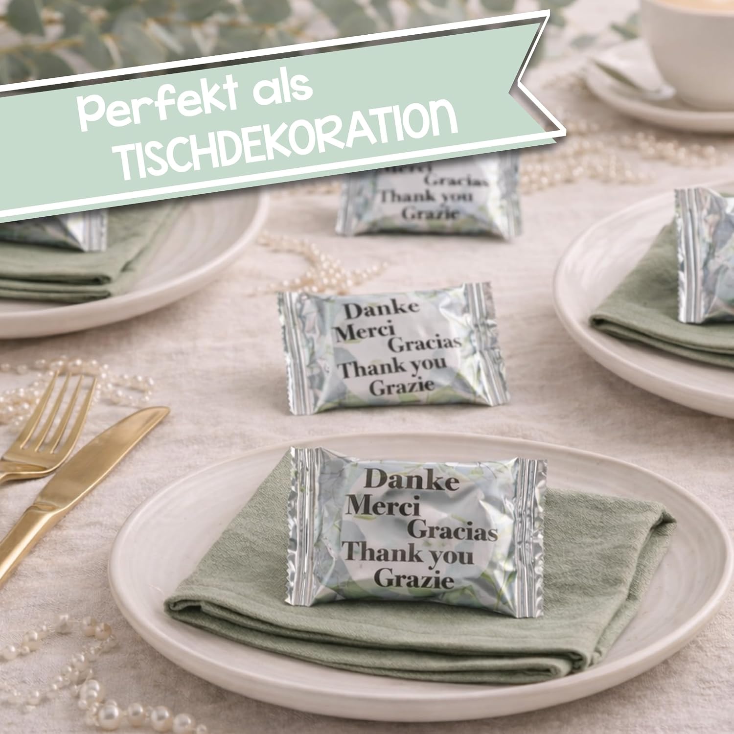 Detalle 2 de FOOD crew 60 Glückskekse „Danke“ – vegane Glückskekse in Geschenkbox, einzeln verpackt