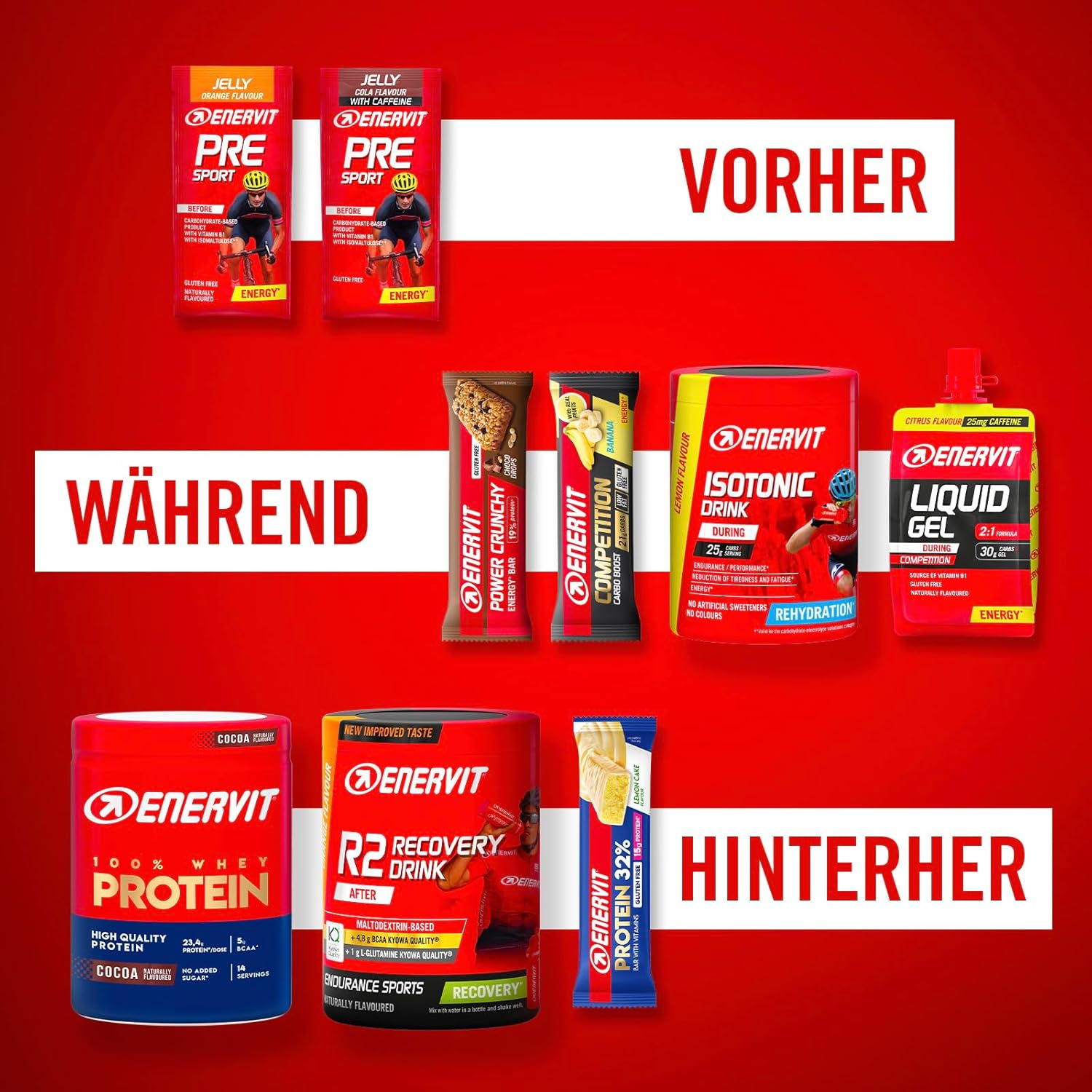 Detalle de Enervit Competition Bar Aprikose – Energieriegel mit Aprikosenstücken, 12 Riegel (22 g Kohlenhydrate) für intensive Einheiten