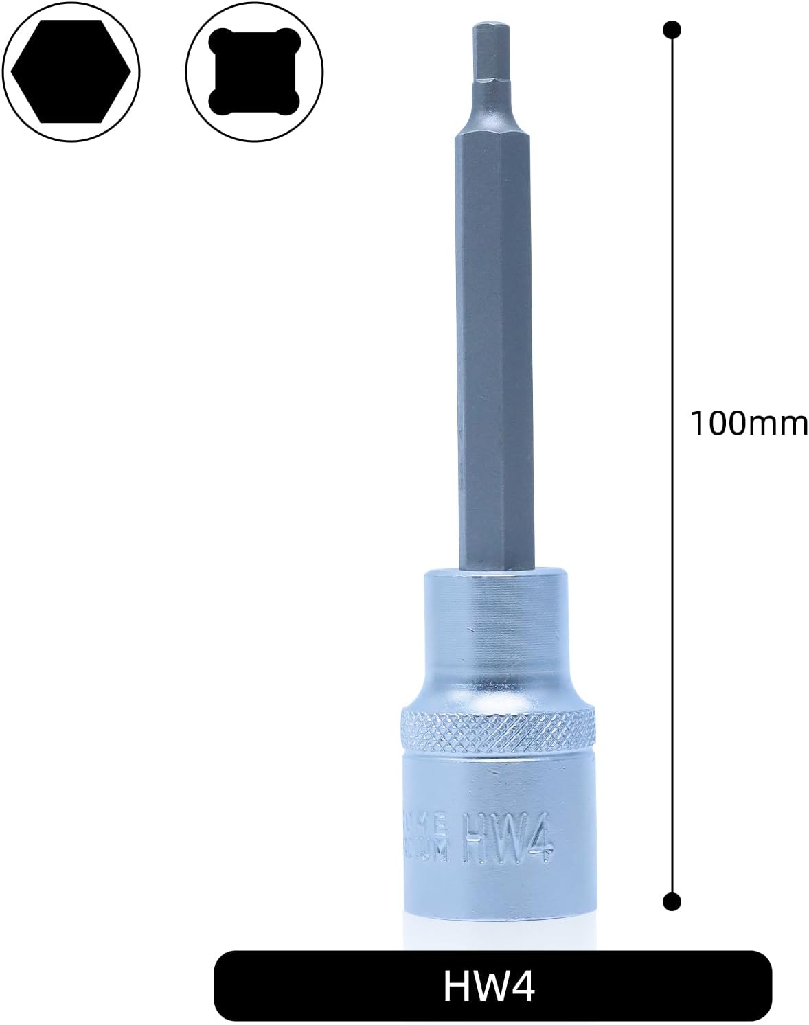 Thumbnail 1 de CCLIFE Innensechskant Einsatz 4mm | 1/2" HEX Bit Socket, 100 mm Länge, CRV